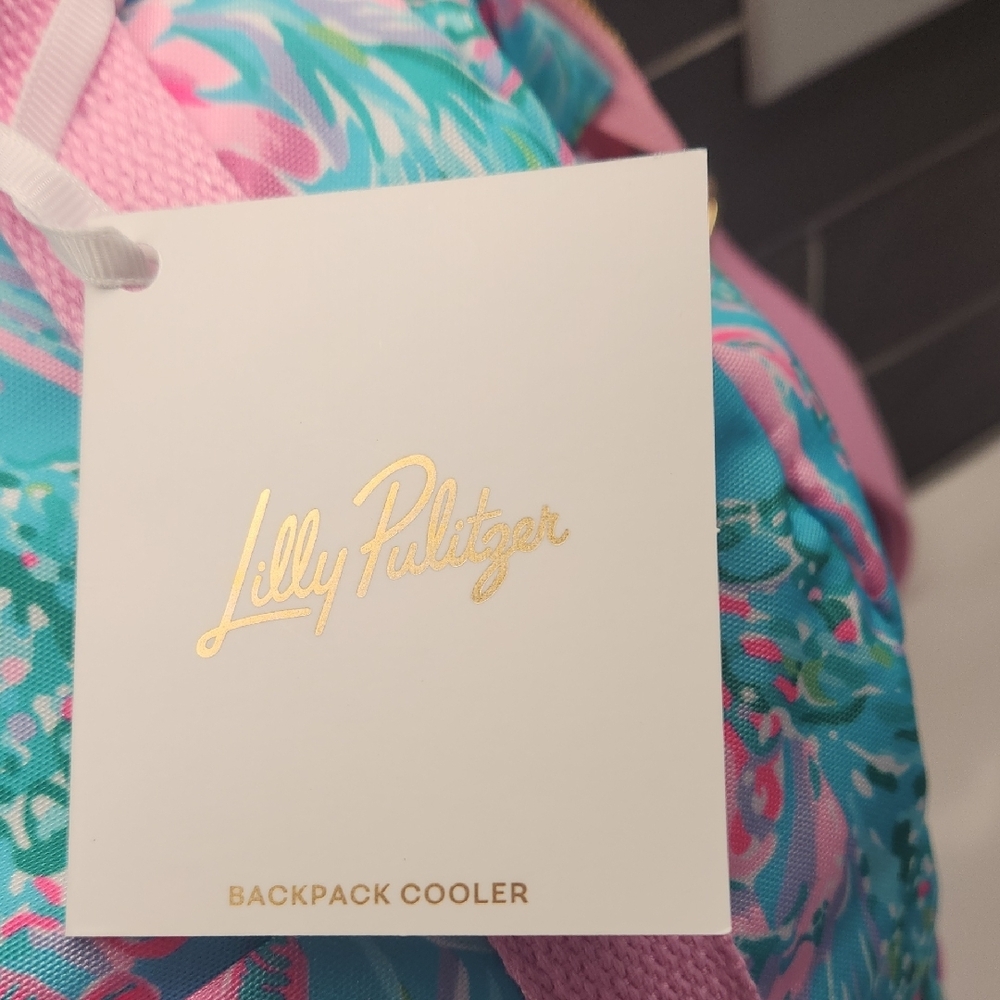 Lilly Pulitzer Backpack Cooler with Aquatic Print - Picture 3 of 8